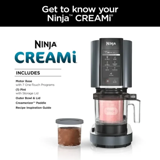 Ninja NC299AMZ CREAMi Ice Cream Maker, for Gelato, Mix-ins, Milkshakes, Sorbet, Smoothie Bowls & More, 7 One-Touch Programs - Image 2