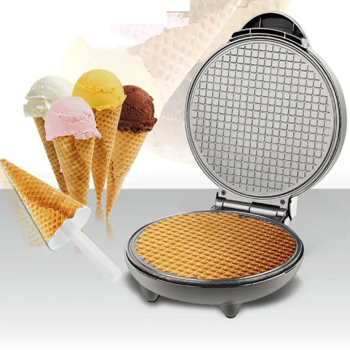 Electric Crispy Egg Roll Maker Omelet Sandwich Iron Crepe Baking Pan Waffle Pancake Oven DIY Ice Cream Cone Machine EU Plug - Image 2